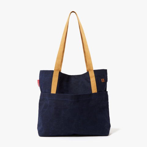 Casual Solid Logo Tote with Exterior Pockets Open Top