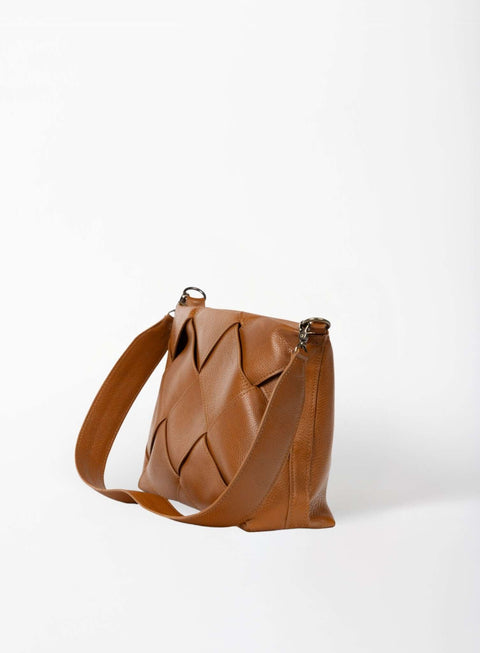 Geometric Braided Shoulder Bag with Removable Strap