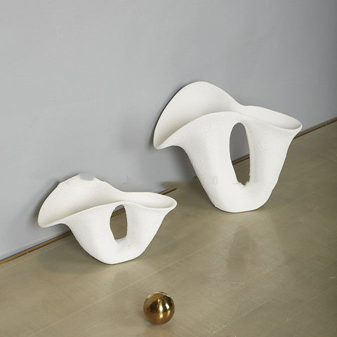 Decorating Essentials Modern Art Vase with Cut-Outs Porcelain