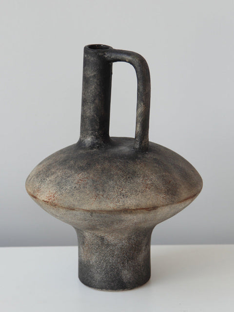 Decorating Essentials Handcrafted Asymmetrical Jug Vase in Matte Terracotta