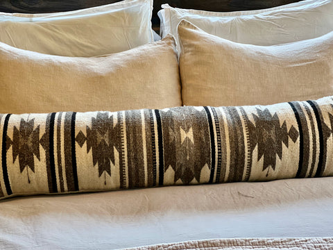 Artful Traditionalist Bohemian Lumbar Wool Pillow