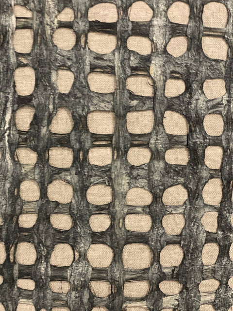 30” Drum Tree Bark/ Linen Lampshade 30” Top X 30 “ Bottom X 18” Slant