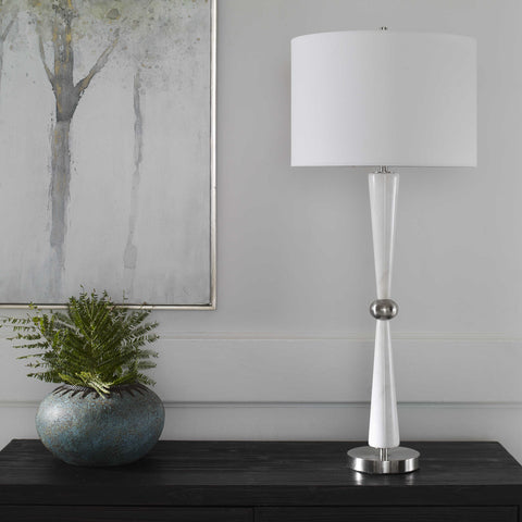 Accent Mid Century Column Drum Table Lamp