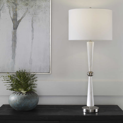 Accent Mid Century Column Drum Table Lamp