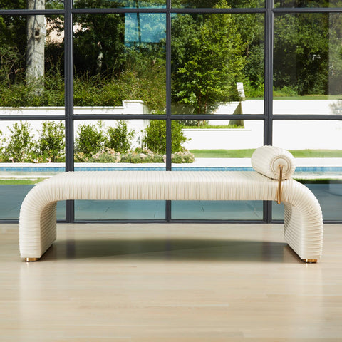 Cade Contemporary Armless Leather Daybed Sofa