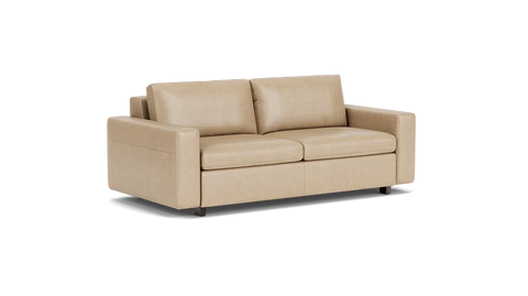 EQ3 Contemporary Solid Upholstered Sofa Bed with Armrests - Sofa Bed - Queen