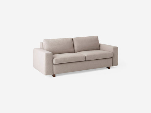 EQ3 Contemporary Solid Upholstered Sofa Bed with Armrests - Sofa Bed - Queen