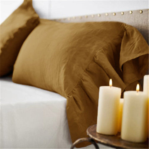Minimalist Ruffled Linen Pillowcase with Organic Design