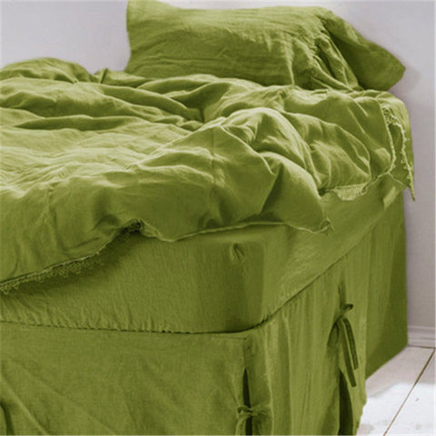 Minimalist Ruffled Linen Pillowcase with Organic Design