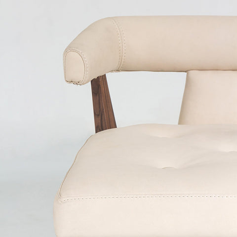 Timeless Minimalist Modern Barrel Back Leather Bar Stool