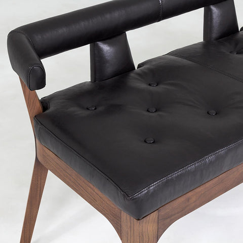 Timeless Minimalist Lounge Bench with Low Back and Tufted Upholstered Design