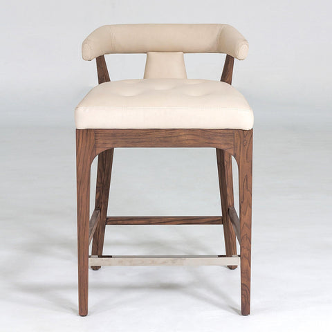 Timeless Minimalist Barrel Back Modern Upholstered Counter Stool