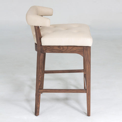 Timeless Minimalist Barrel Back Modern Upholstered Counter Stool