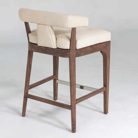 Timeless Minimalist Barrel Back Modern Upholstered Counter Stool