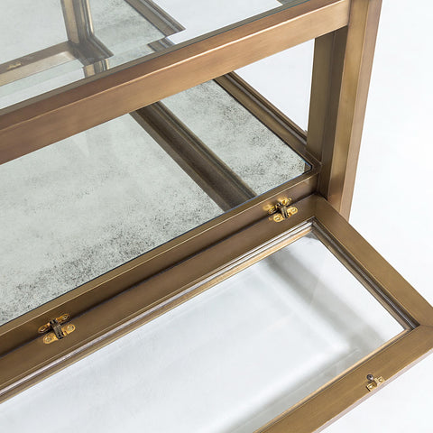 Global Views Timeless Minimalist Square Glass Coffee Table