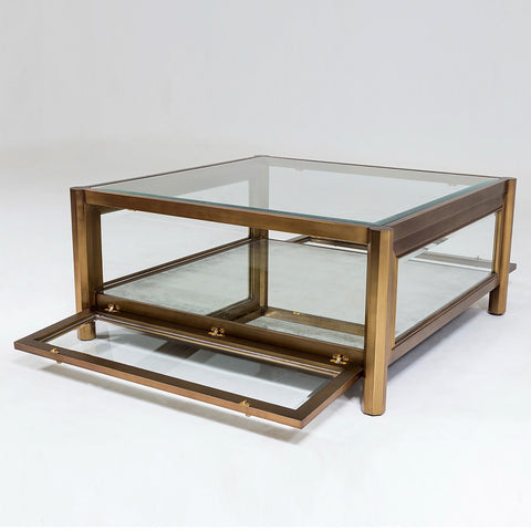 Global Views Timeless Minimalist Square Glass Coffee Table