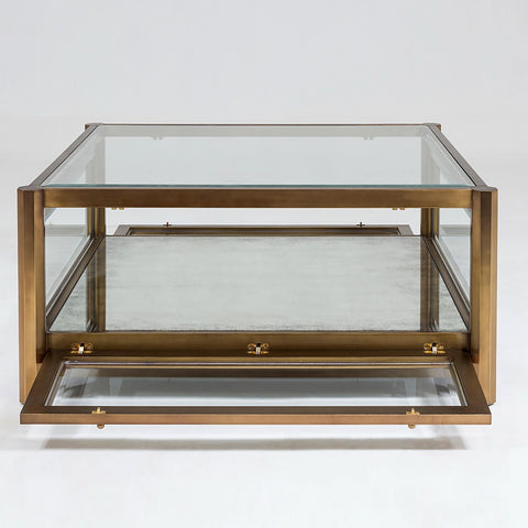 Global Views Timeless Minimalist Square Glass Coffee Table