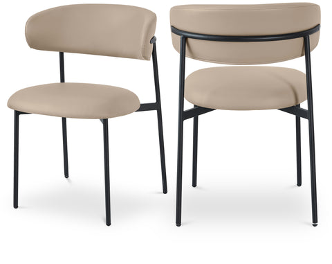 Lupita Timeless Minimalist Modern Curved Dining Side Chair