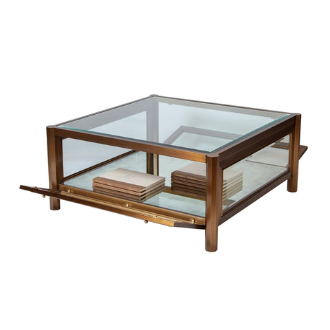 Global Views Timeless Minimalist Square Glass Coffee Table