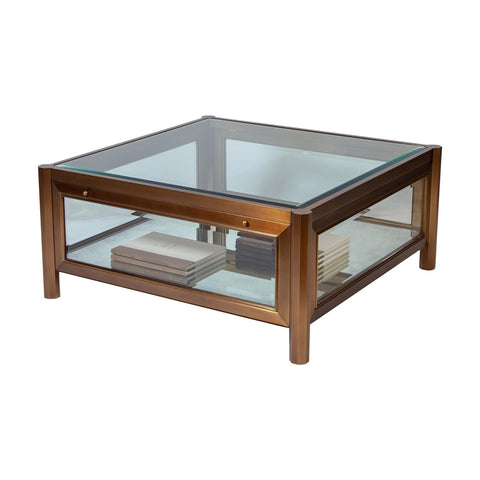Global Views Timeless Minimalist Square Glass Coffee Table