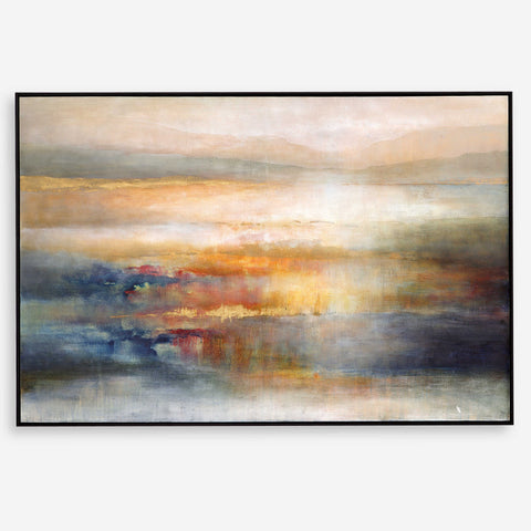 Seafaring Dusk Hand Painted Canvas Contemporary Rectangle Wall Art