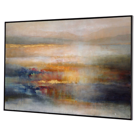 Seafaring Dusk Hand Painted Canvas Contemporary Rectangle Wall Art