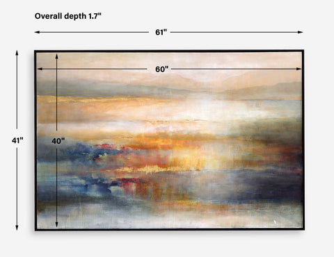 Seafaring Dusk Hand Painted Canvas Contemporary Rectangle Wall Art