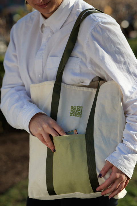 Casual Geometric Embroidery Open Top Tote