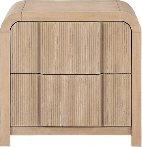Meridian Furniture Inc. Timeless Minimalist Fluted Storage Nightstand - 26 W