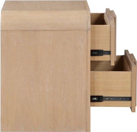 Meridian Furniture Inc. Timeless Minimalist Fluted Storage Nightstand - 26 W