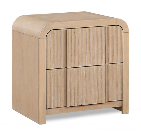 Meridian Furniture Inc. Soft Scandinavian Curved Fluted Nightstand - 26 W