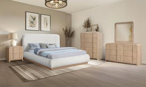 Meridian Furniture Inc. Soft Scandinavian Curved Fluted Nightstand - 26 W