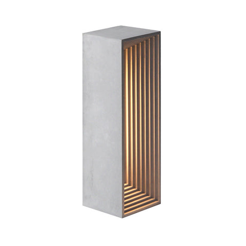Accent Concrete Column Table Lamp with Cut-Out Design