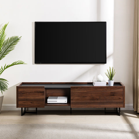 Modern Minimalist Rectangle Media Storage with Cable Management