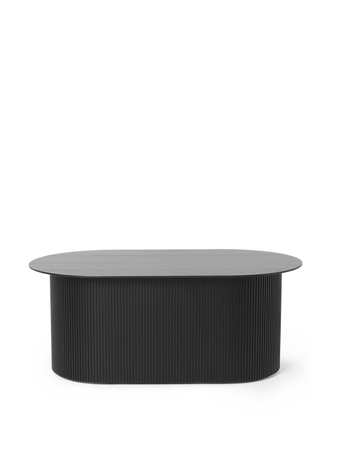 Timeless Minimalist Oval Drum Coffee Table with Storage