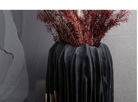 Decorating Essentials Asymmetrical Matte Bowl Vase with Gilding