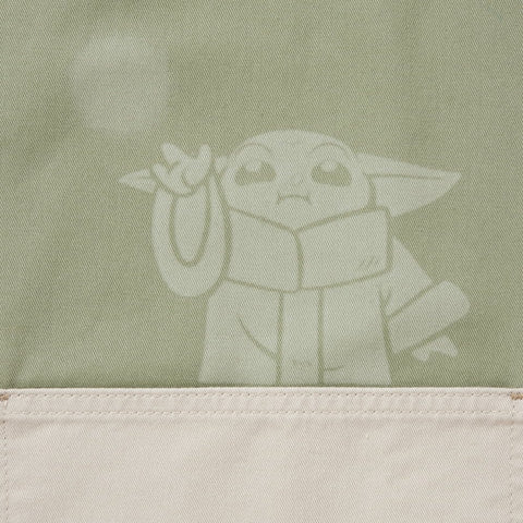 Bib Apron with Grogu Character Print and Adjustable Pockets