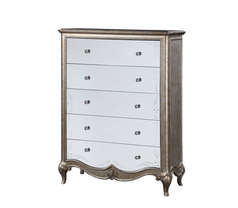 Traditional Quiet Luxury Mirrored Dresser Drawer Chest
