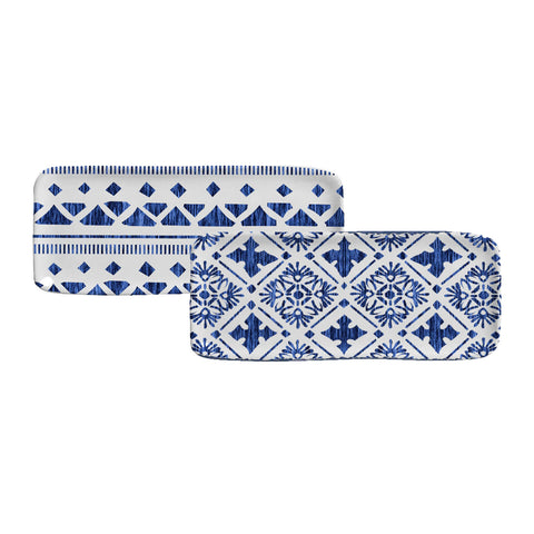 Porto Brasil Porto Brasil Decorated Mediterranean Geometric Serving Platter - Set of 4