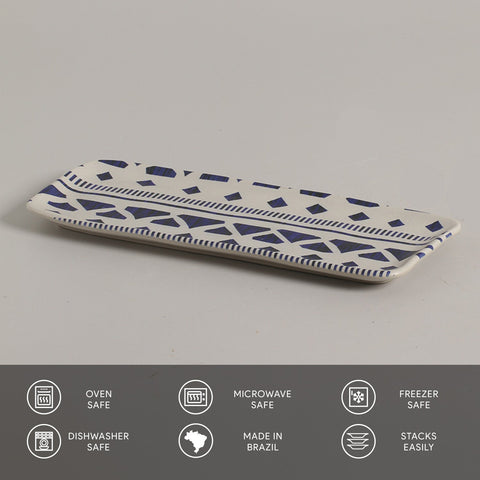 Porto Brasil Porto Brasil Decorated Mediterranean Geometric Serving Platter - Set of 4