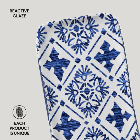 Porto Brasil Porto Brasil Decorated Mediterranean Geometric Serving Platter - Set of 4