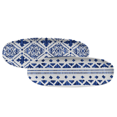 Porto Brasil Porto Brasil Mediterranean Geometric Stoneware Serving Platter - Set of 4