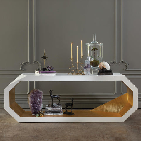 Global Views Timeless Minimalist Hexagonal Entryway Console