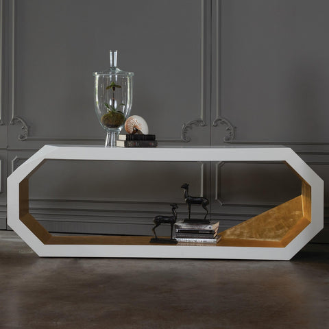 Global Views Timeless Minimalist Hexagonal Entryway Console