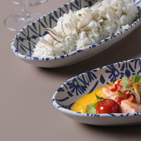 Porto Brasil Porto Brasil Mediterranean Geometric Stoneware Serving Platter - Set of 4