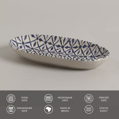 Porto Brasil Porto Brasil Mediterranean Geometric Stoneware Serving Platter - Set of 4