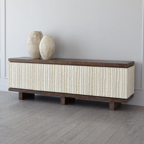 Emory Two Tone Matte Media Cabinet for Contemporary Spaces