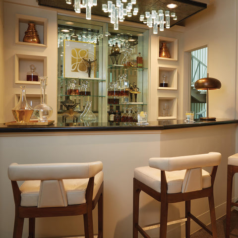 Timeless Minimalist Modern Barrel Back Leather Bar Stool