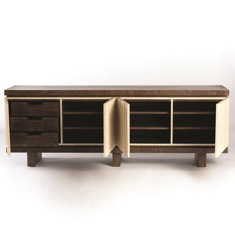 Emory Two Tone Matte Media Cabinet for Contemporary Spaces