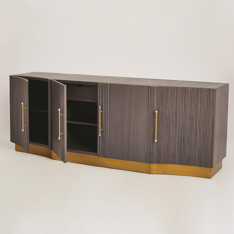 Mayfair Modern Brushed Brass Accent Cabinet